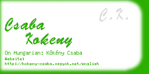 csaba kokeny business card