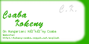 csaba kokeny business card